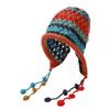 Winter Red Hat Women'S Girl Autumn And Winter Warm Tassel Sweet And Cute Pullover Hat Handmade Knitted Ear Protection Hat