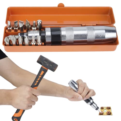 aleawol 14-Piece Impact Driver Set for Motorcycles, Boats, Bolts, and Metalwork, Removes Broken Screws, Rusty Screws, and More, Powerful Rotation, Mul