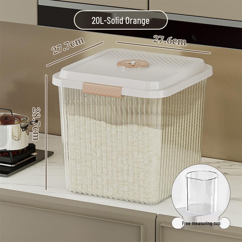 Japanese-Style Moisture-Proof Sealed Rice Storage Container, 10-20 Jin Capacity, Insect-Proof Kitchen Rice and Flour Jar