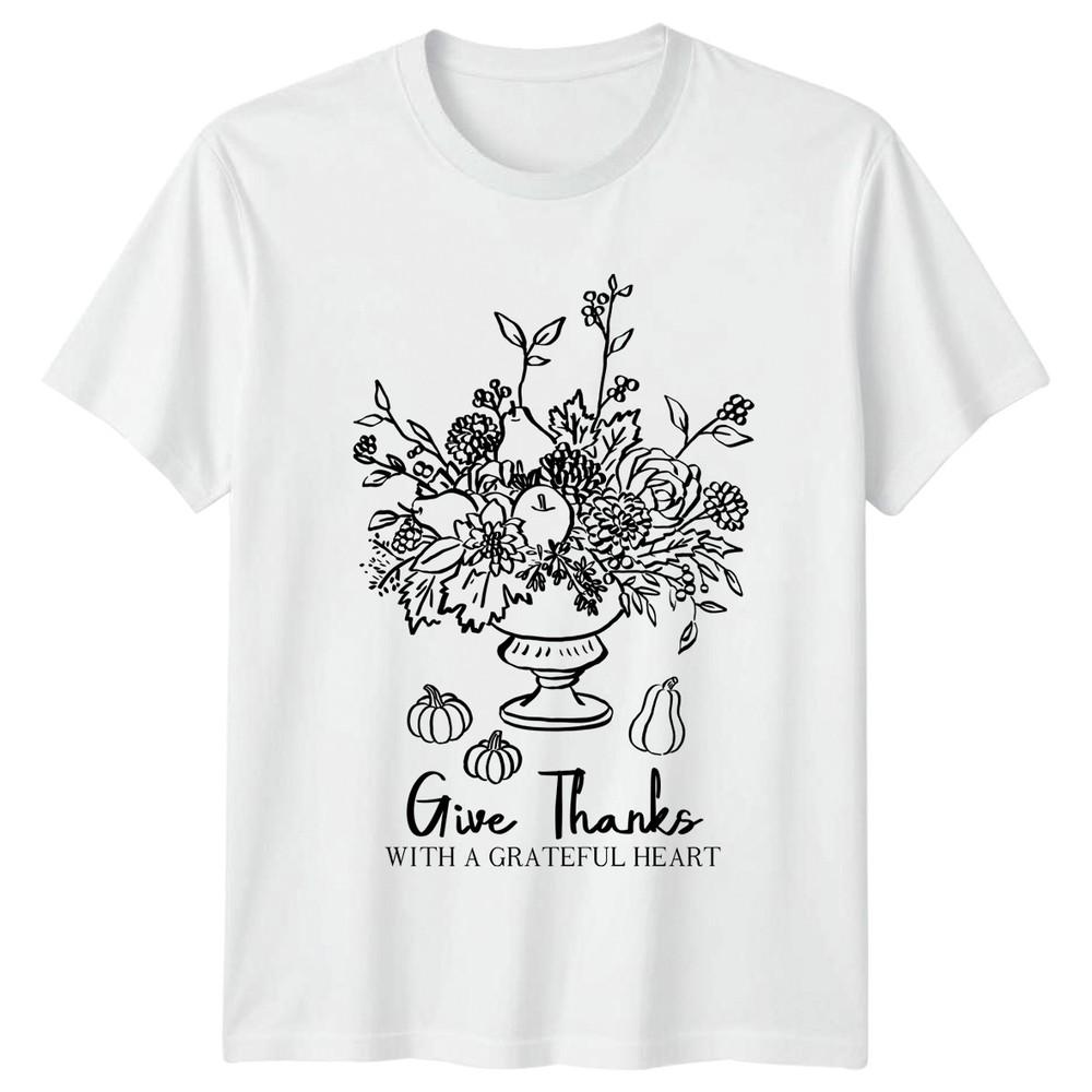 Give Thanks With A Grateful Unisexs TShirt Gratitude Thanksgiving Gift For Her S
