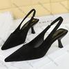 Fashion 2025 Shoes Suede Women Pumps Pointed Hollow Out High Heels 6 CM Summer Women's Sandals Occupation Office Shoes Kitten Heels