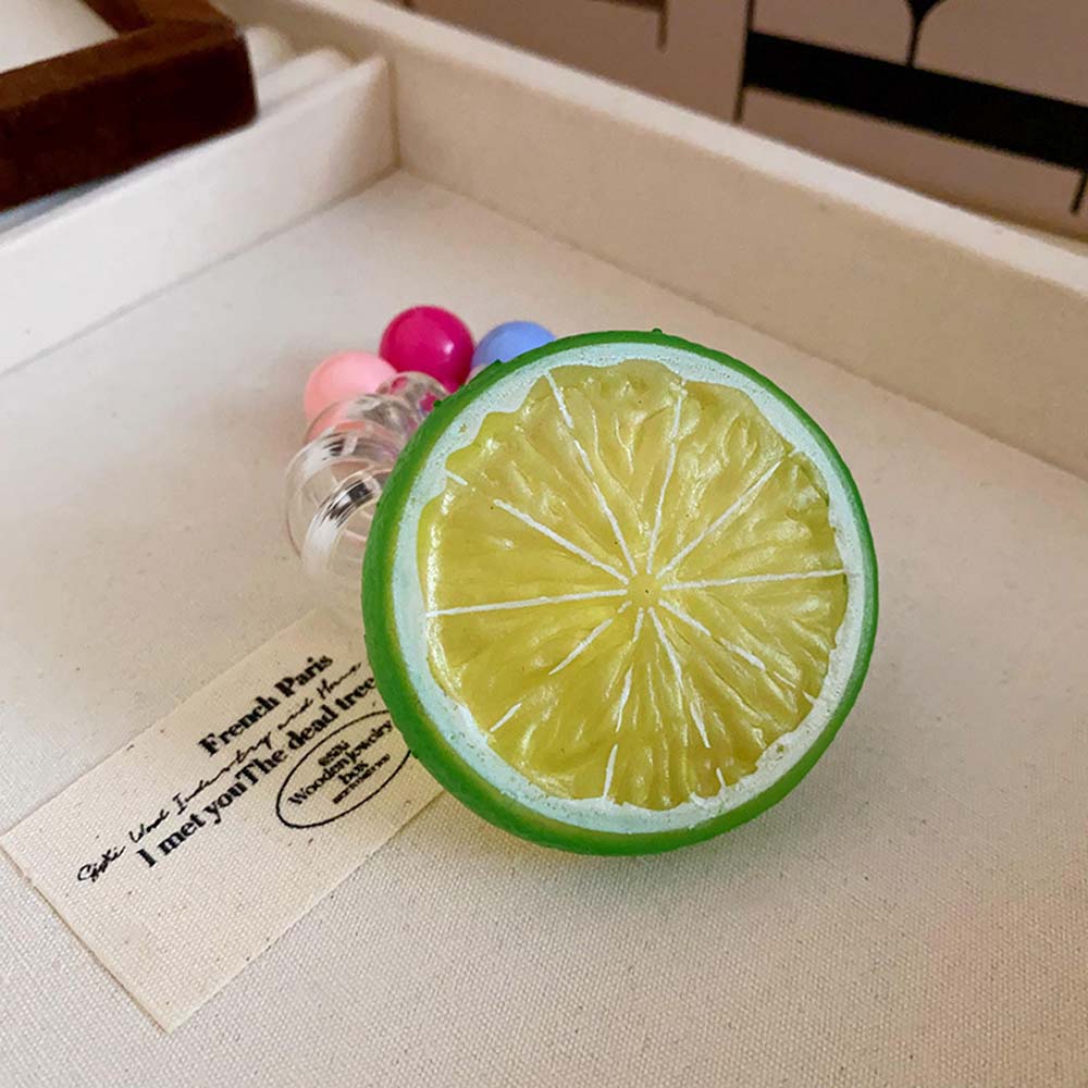 Fruit Lemon Shape Summer Hair Scrunchies Telephone Wire Hair Rope Fruit Hair Ring Children