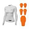1 Womens Motorcycle Riding Jacket Soft Armor Protective Gear Slim Fit Long Sleeve PU Material