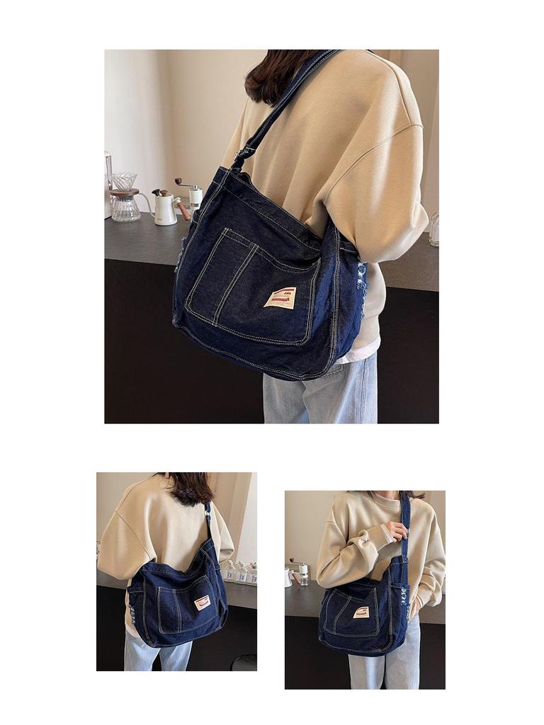 2024 Women's Large Capacity Denim Tote - Casual Shoulder Crossbody Bag for Everyday Use