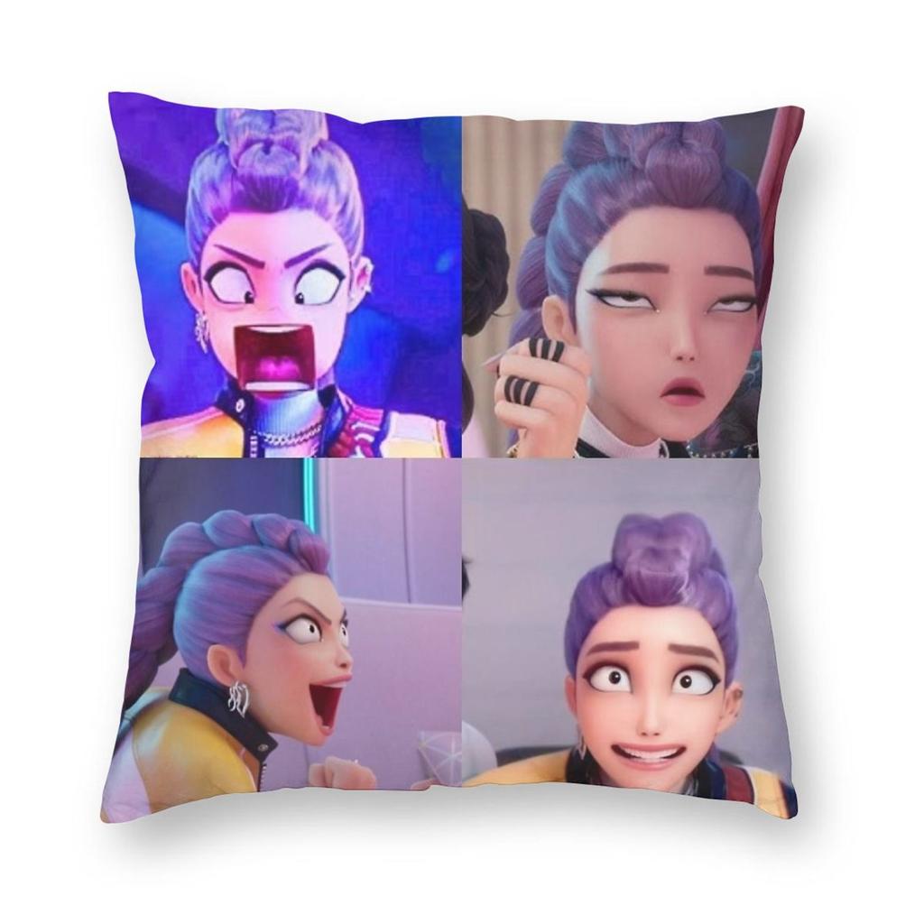 KPop Demon Hunters Pillowcase Printing Fabric Cushion Cover Gift Throw Pillow Case Cover Home Square 45X45cm