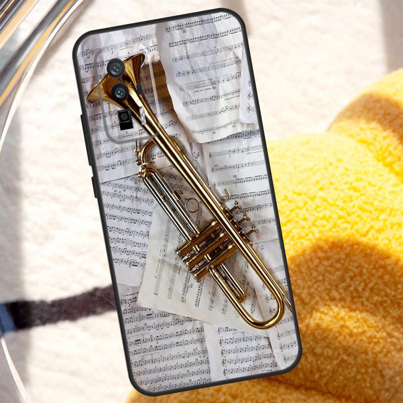 Piccolo Trumpet Brass Instruments Case For Xiaomi 13T 12T 11T 13 Pro 14 Ultra 12 Lite POCO F5 M6 X6 Pro X5 X3 F3 M5s Cover