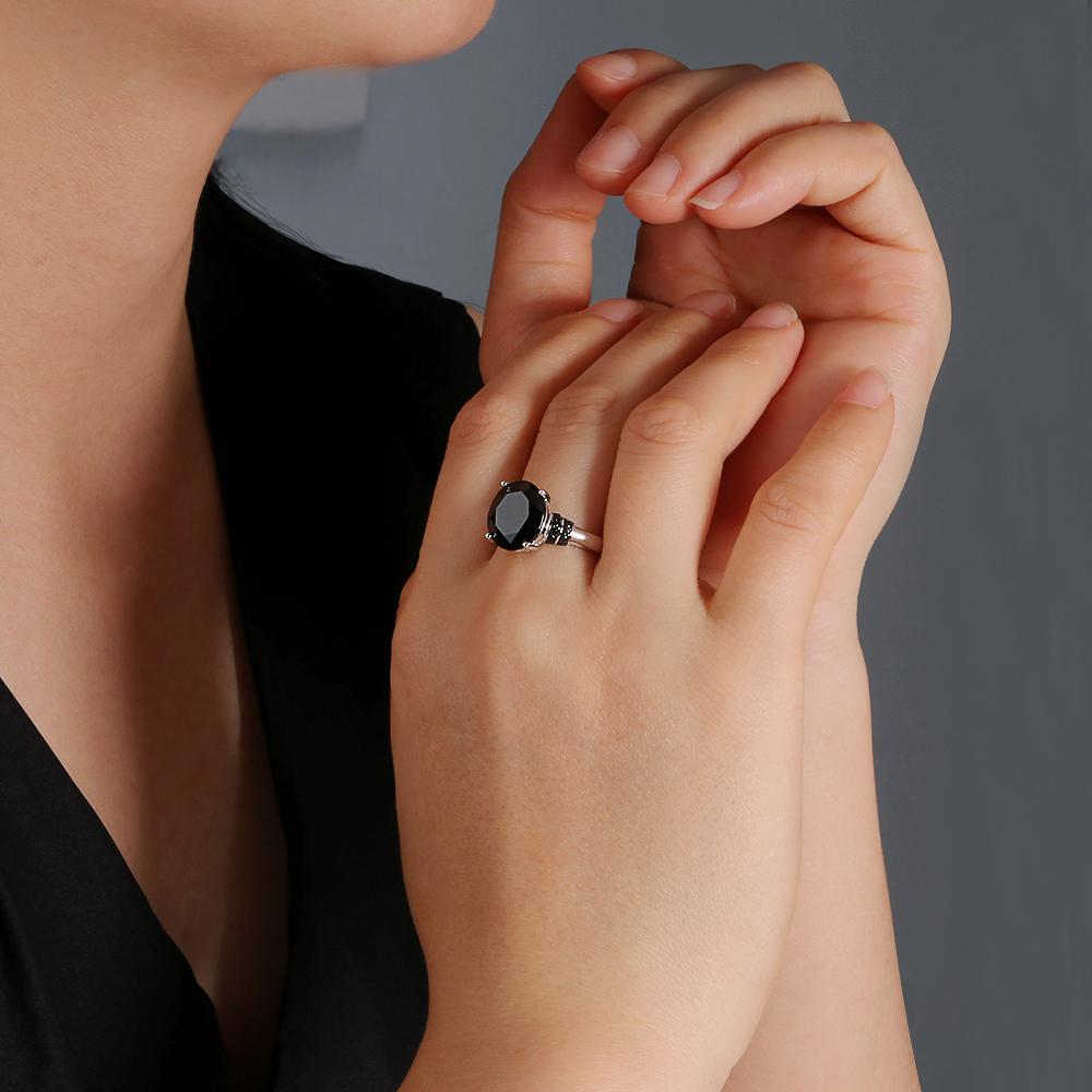 Nádherné jednoduché přírodní černé spinelové náušnice náhrdelník ze stříbra 925 elegantní módní šperky pro ženy a dívky