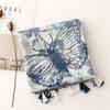 Butterfly Flower Luxury Women Viscose Scarf Ventilate Designer Shawl Cotton Linen Tassel Pashmina Muslim Hijab Wrap