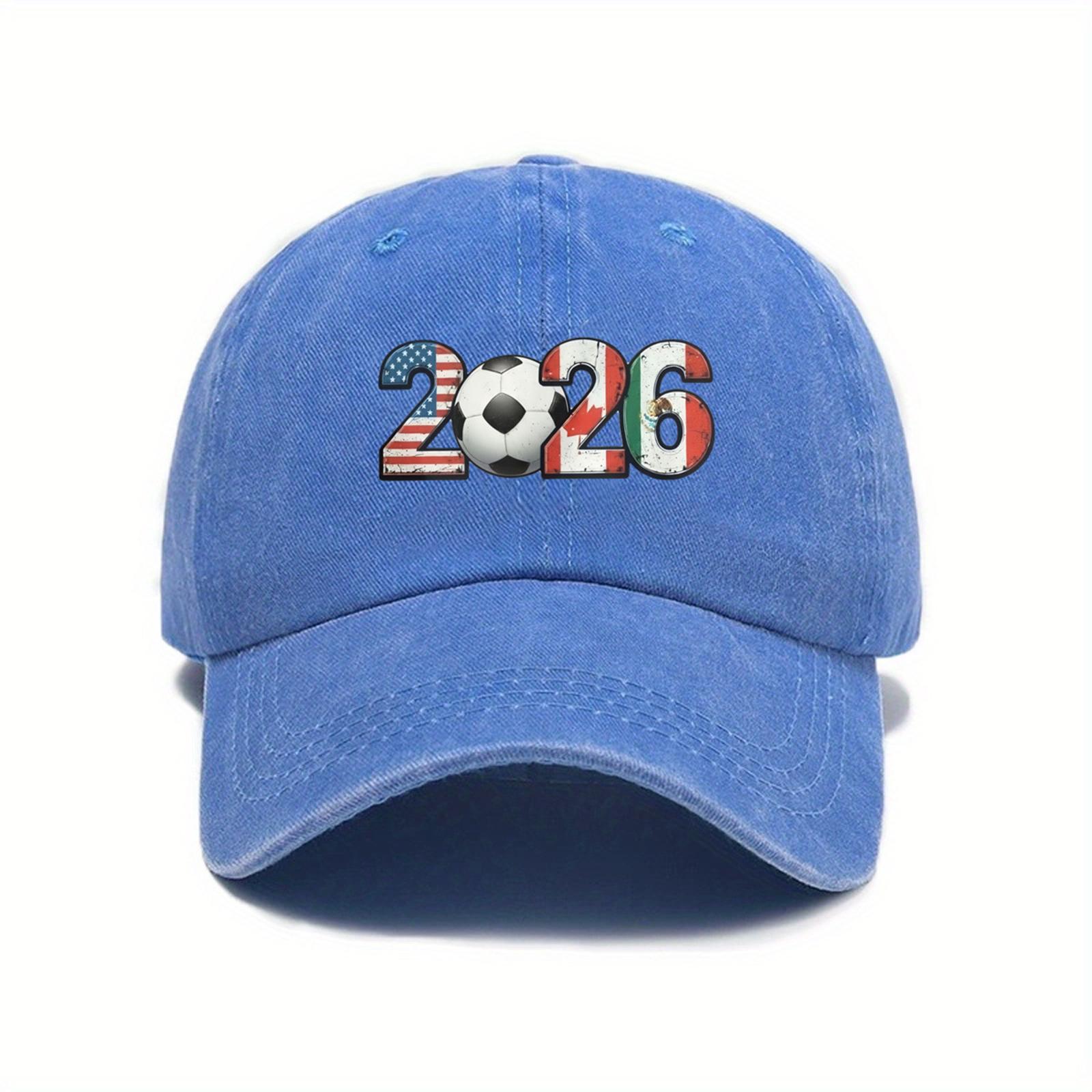 

Washed Print Baseball Cap Adjustable Outdoor Sun Hat Unisex Casual Hat for Sports and Daily Wear with Embroidered 2026 Design one size