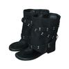 First Encounter Season Toe Sandals Black Versatile Spring And Summer Height Increase Spice Girl Round Head Pants Cool Boots Women