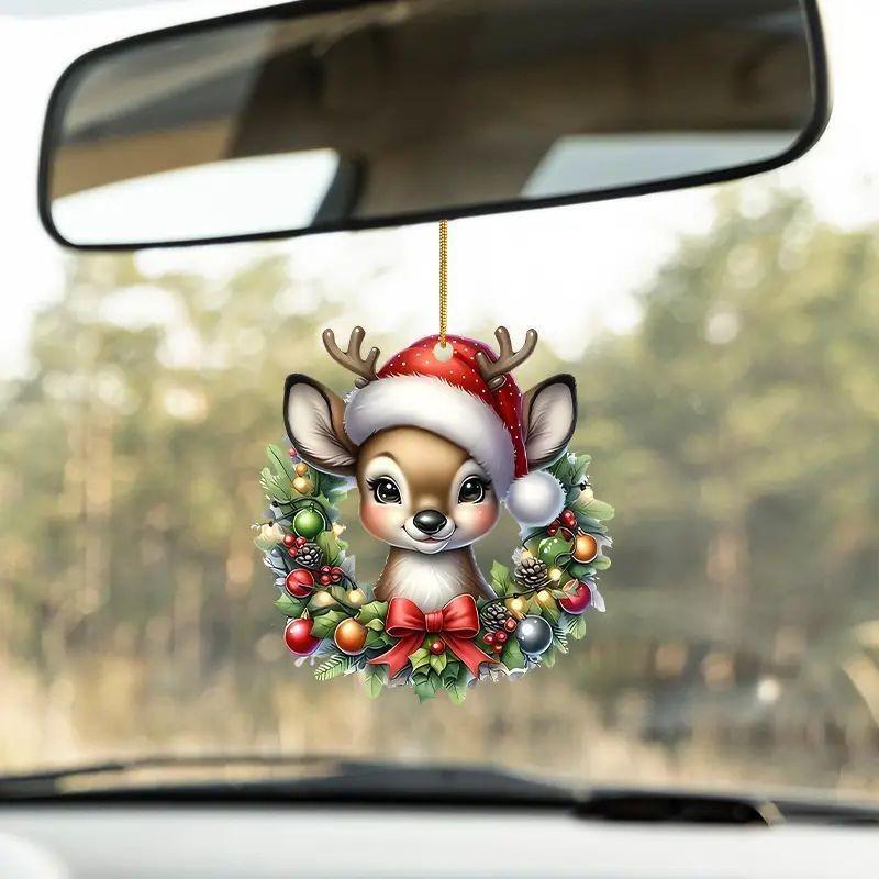 Christmas Cute Deer Festival Rearview Mirror & Backpack Pendant