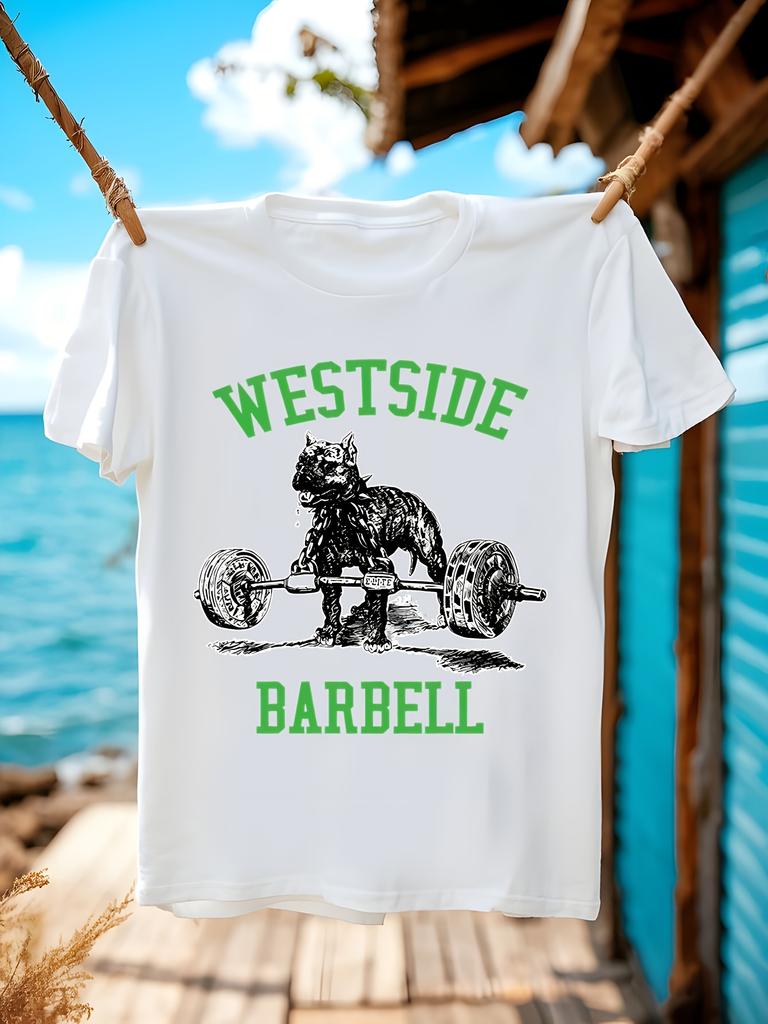 Westside Barbell Gym - Weight Lifting Graphic Tee with Bold Barbell & Cat Design T-shirt