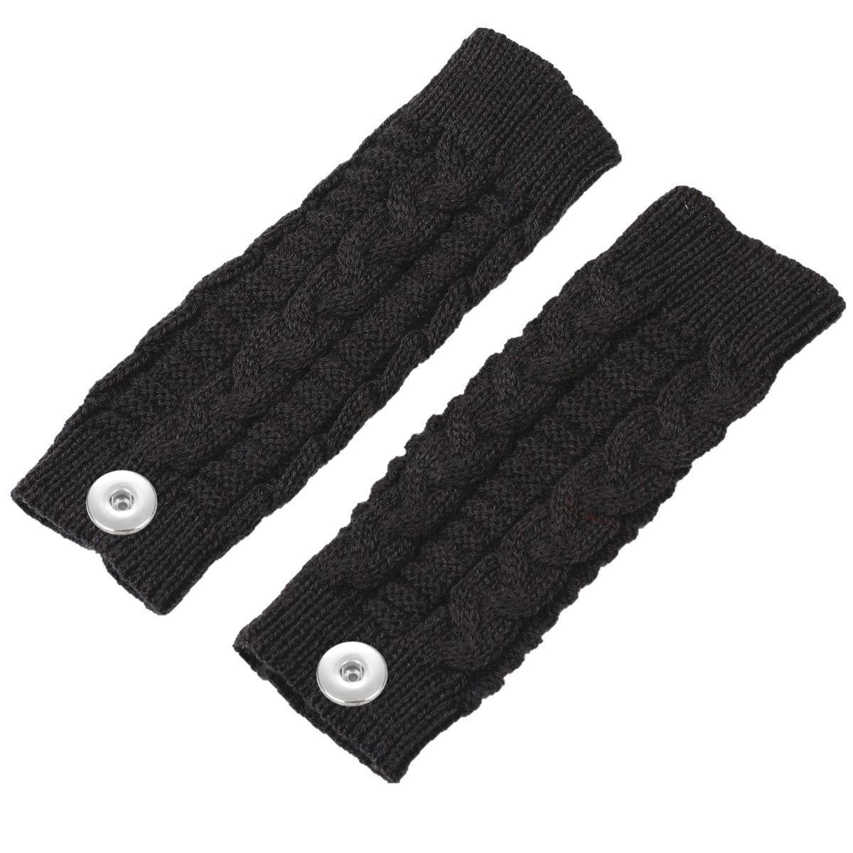 

Fit 18mm Snap Button Winter 028 Students Write Keep Warm Knitted Lady Fingerless Work Wrist Gloves Women Men Adolescent