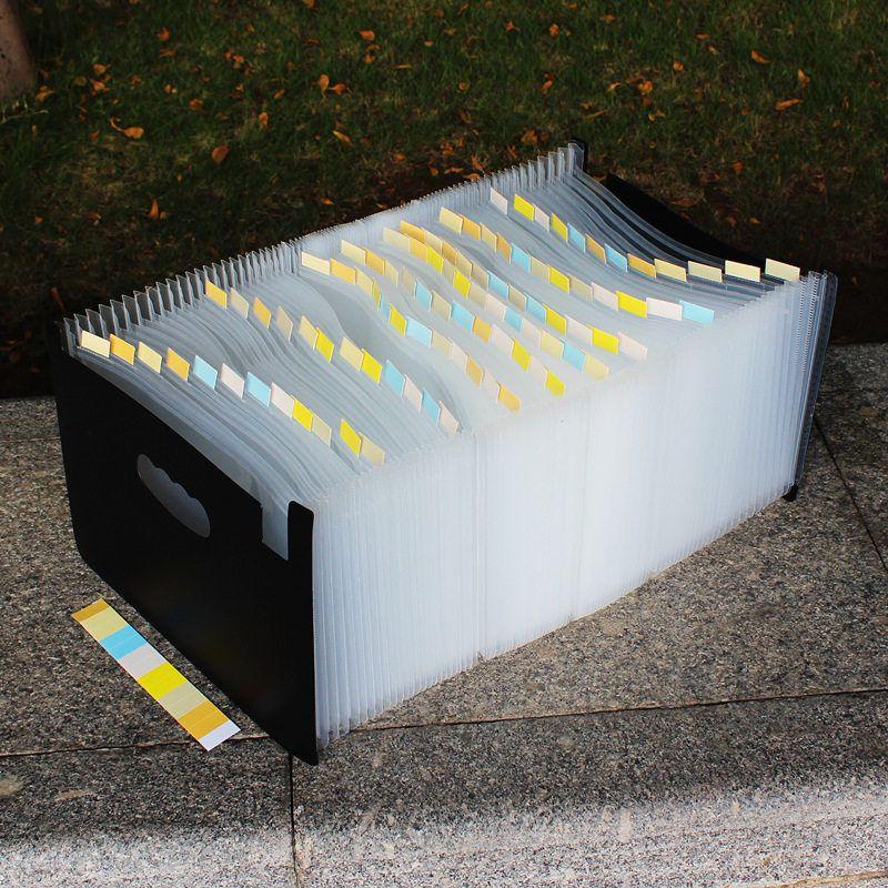 Retractable File Holder Vertical Satchel Folder A4 Paper Test Paper Classification Multi-Layered Material Desktop Storage Storage Clip