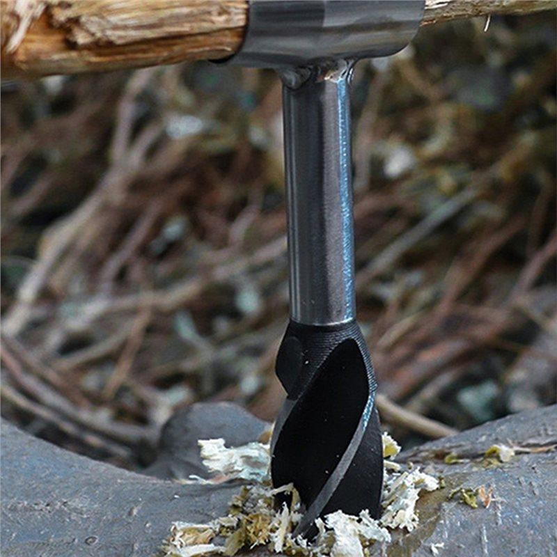 ABBP-Enhanced Tools 10'' Hand Auger Wood Drill, Settlers Wrench For Efficient Drilling Outdoor Survival Gear