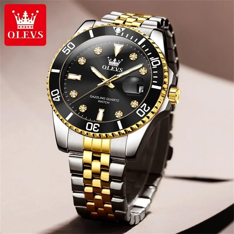 OLEVS Pánské hodinky Luxusní originální hodinky Quartz Trendy Módní Značka Automatic Date Vodotěsné pánské hodinky
