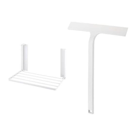 Yamazaki Washing Machine Side Magnetic Folding Shelf White Approx. W41XD27XH25.5cm Tower Space-Saving Rack Foldable 5096 + Yamazaki