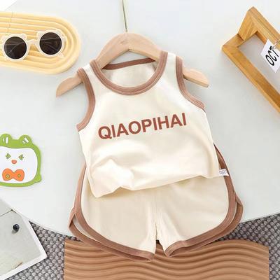 2Pcs/Set Kids Clothes For Baby Children Clothing Vest Suit Children's Sets Summer Cotton T-Shirts Shorts Boys Girls Sleeveless