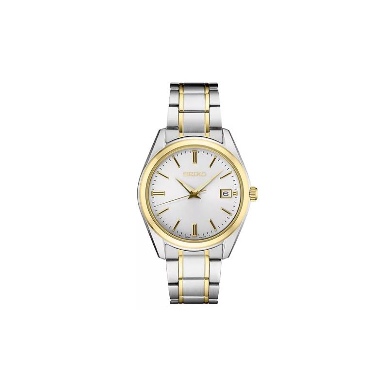SEIKO 100 meters waterproof Quartz Steel Strap men s watch white dial SUR312P синий