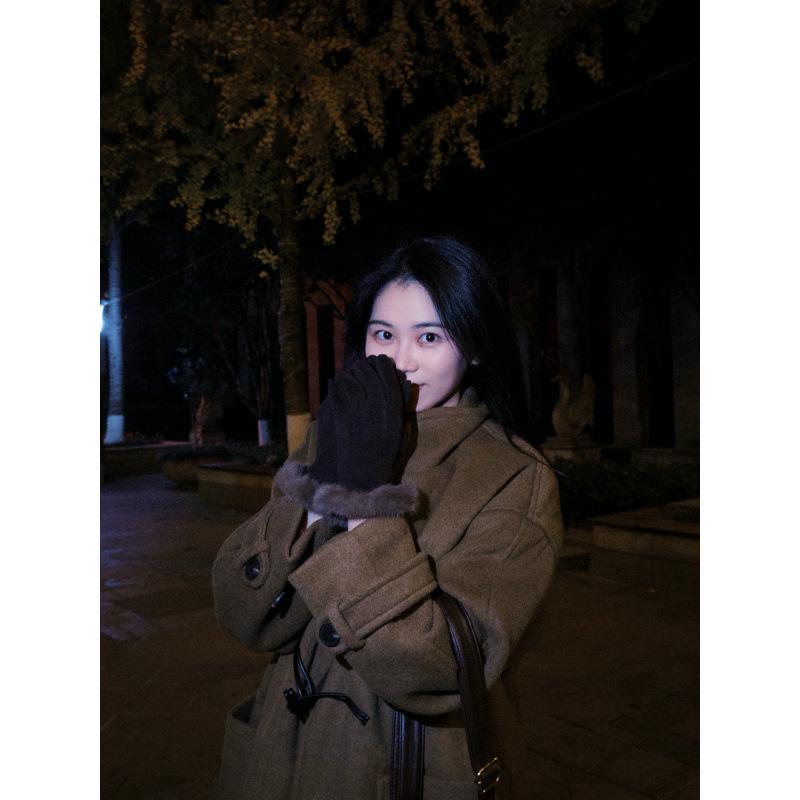 Brown Cow Horn Buckle Korean-Style Jacket: Trendy, Versatile Autumn/Winter Commute Top S коричневый