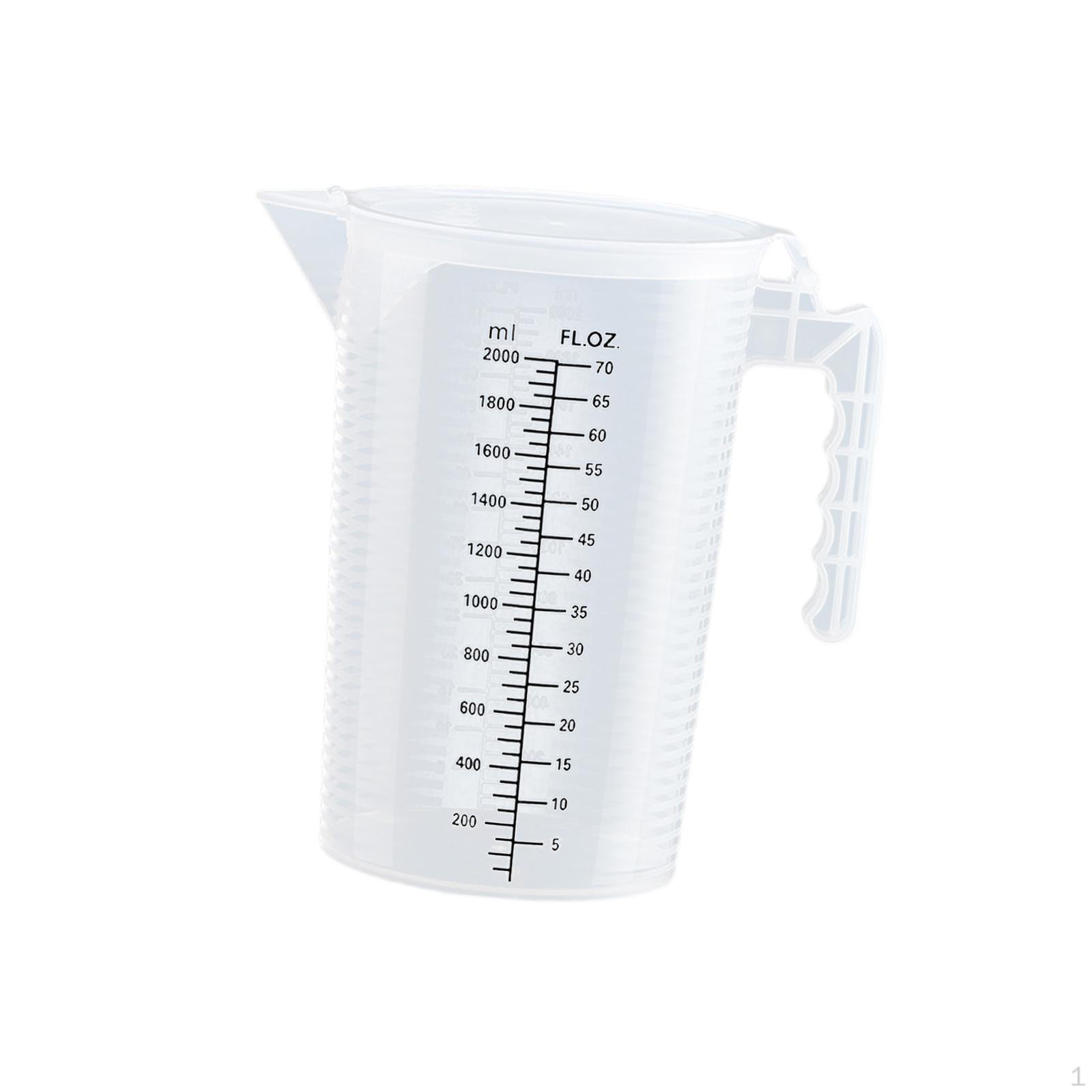 

Набор прозрачных мерных стаканов с ручкой и шкалой для кухонных измерений 2L