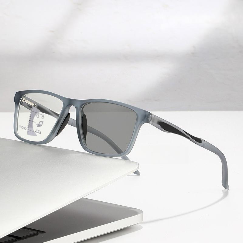Sports Landscape Photochromic Multifocal Reading Glasses High Definition Far and Near Dual-use Anti Blue Light Glasses