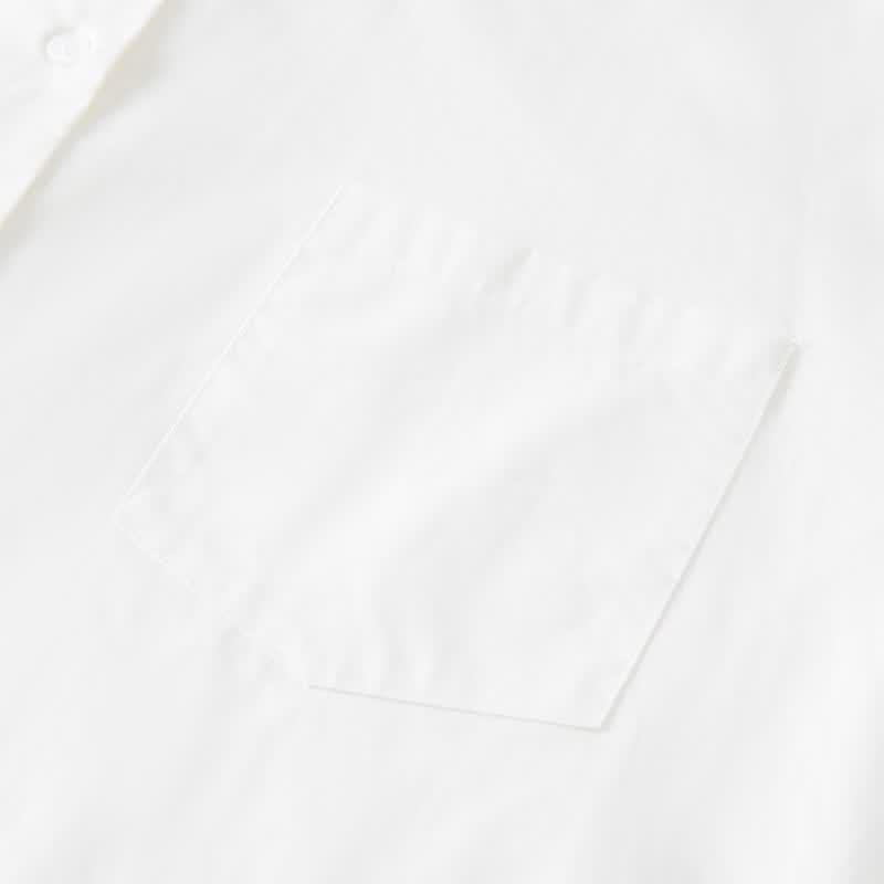 Wudao Women's 100% Cotton Loose-Fit Lapel Shirt