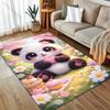 Multiple Sizes Cute Panda Flowers Carpet for Living Room Bedroom Sofa Home Decor Rus Non-slip Floor Mat Luxury Gift