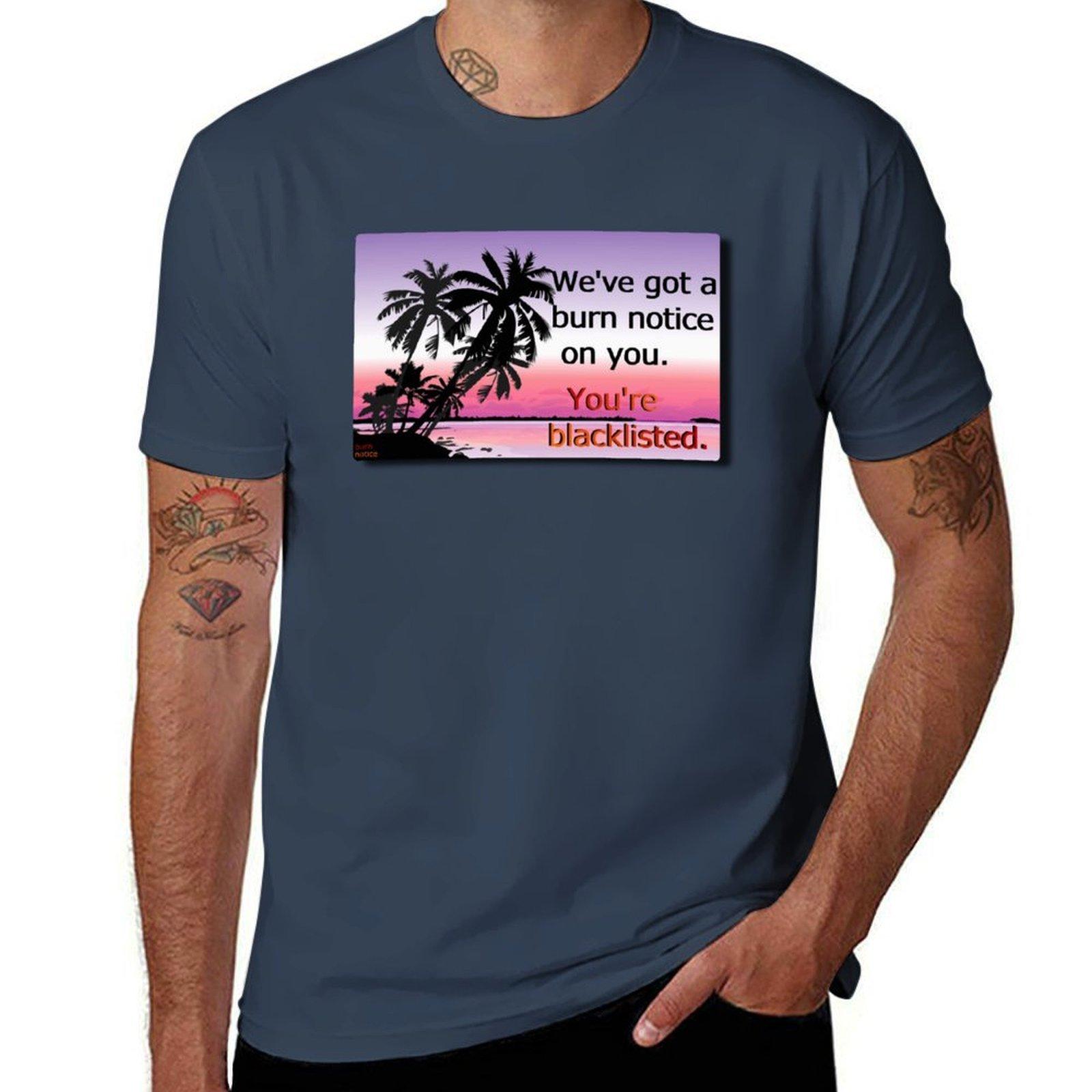 Weve Got a BURN NOTICE on you Youre blacklisted Allover seamless print tile t shirts have one solid graphic TShirt S