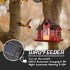Swing House Bird Feeder Metal Patio Hummingbird Squirrel Feeder With Solar Power