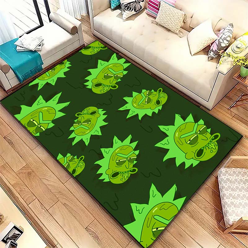 Ricky and Morty pattern rug, digitally printed non-slip decorative rug, a housewarming gift for family and friends.