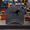 Flying Bird Horse Graphic Washed Cotton Baseball Cap Adjustable Vintage Casual Unisex Outdoor Hat