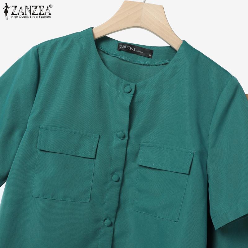 ZANZEA Women Short Sleeve Blouse and Long Skirts Summer Two Piece Suit Sets