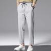Men's Summer Trendy Ice Silk Quick-Dry Stretch Slim Fit Nine-Point Pants Casual Straight.