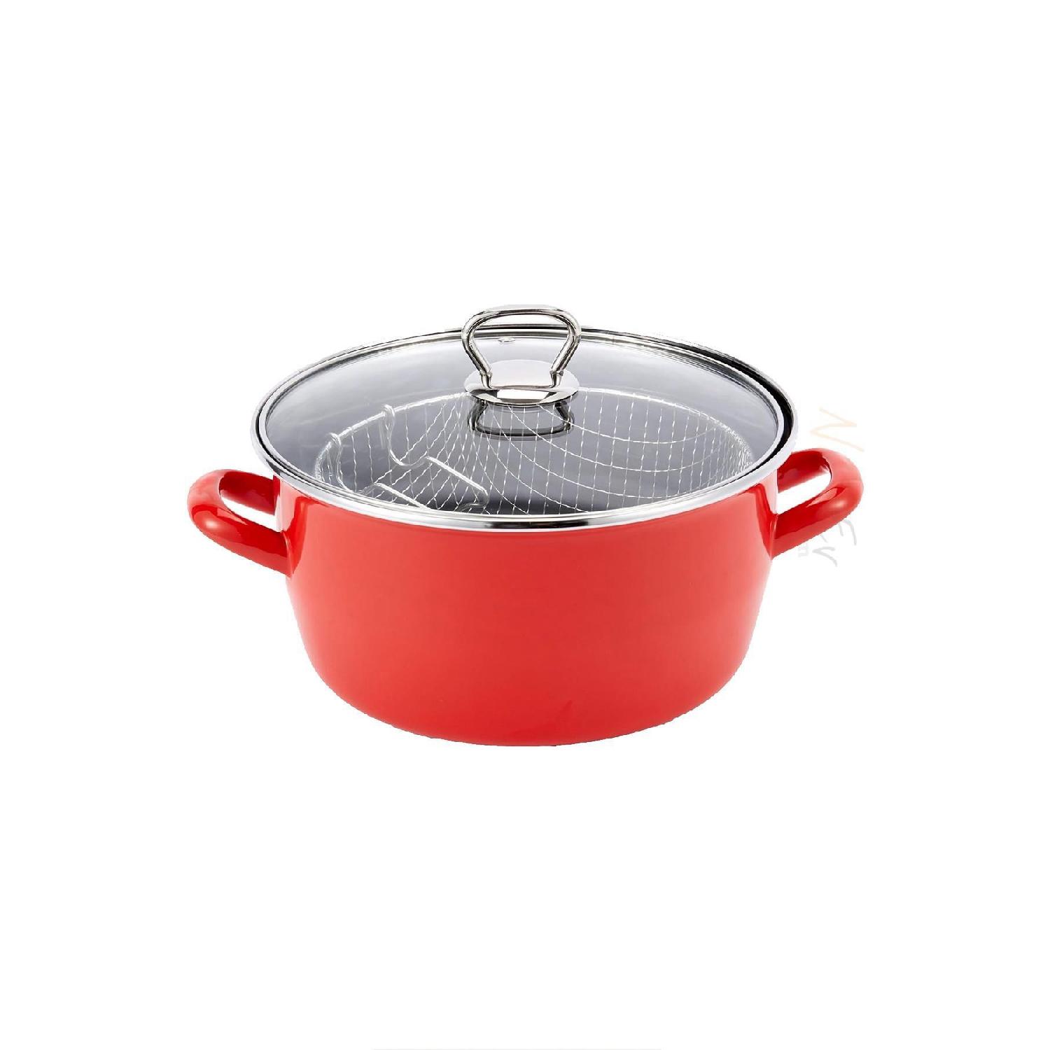

Enamel Frying Pot 26 Cm 4.5 Lt червоний