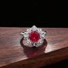 Jewelry Imitation Natural Ruby Sapphire Snowflake Ring Women'S Light Luxury High-End Sense Adjustable Colored Treasure Ring