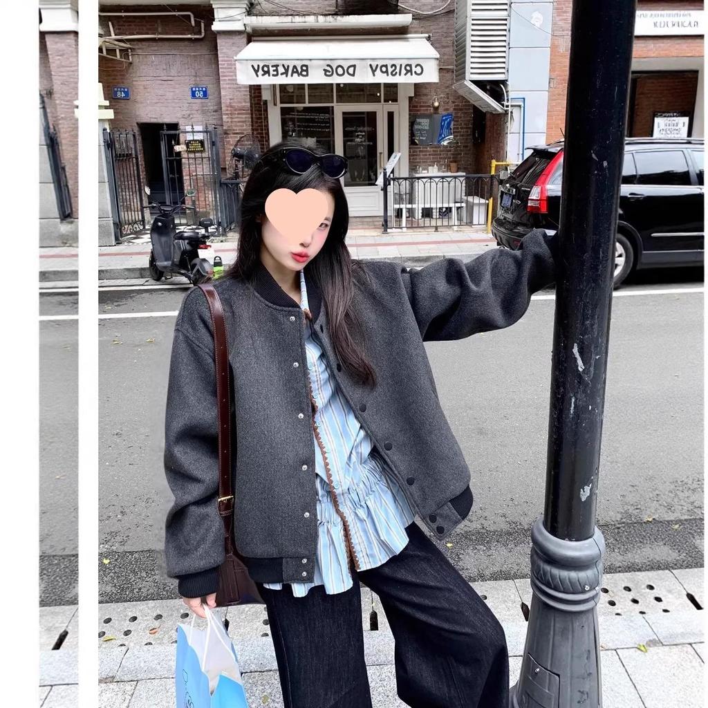 Women's American Retro Baseball Jacket - Autumn/Winter 2025, Korean Style, Loose, Casual, Versatile