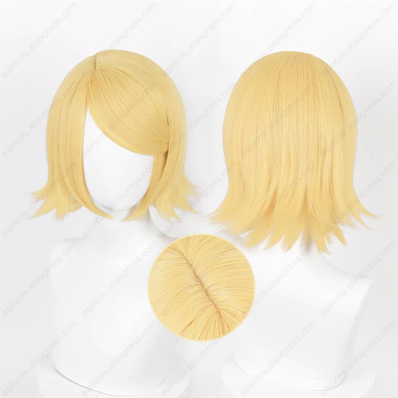 

Anime Rin Len Cosplay Wig 32cm/30cm Short Light Yellow Wigs Heat Resistant Synthetic Wigs as the picture-