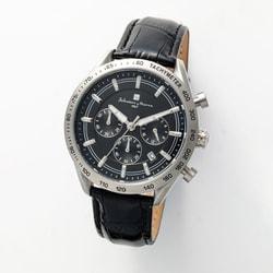 Salvatore Marra Chronograph Men's Leather Belt SM23104-SSBK Wrist Watch