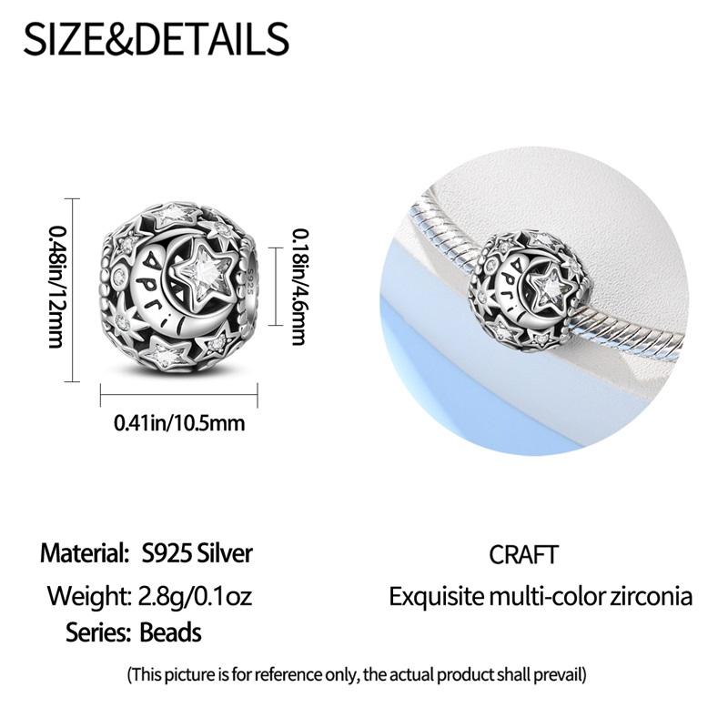 New In 12 Birthstones Beautiful Charms Beads Fits 3Mm Original Bracelet Copper Women Necklace Diy Charms Fine Jewelry Gifts