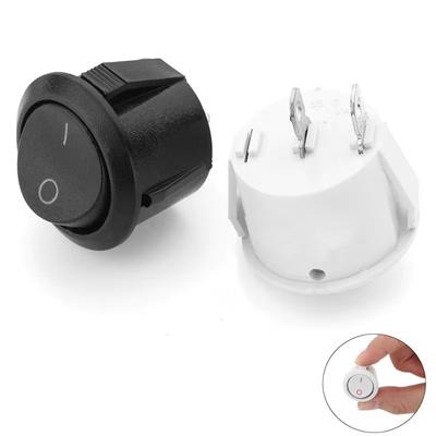 5Pc ON/OFF 14mm 2 Pins Diameter Small Round Boat Rocker Switches Black White Rocker Switch Best Quality