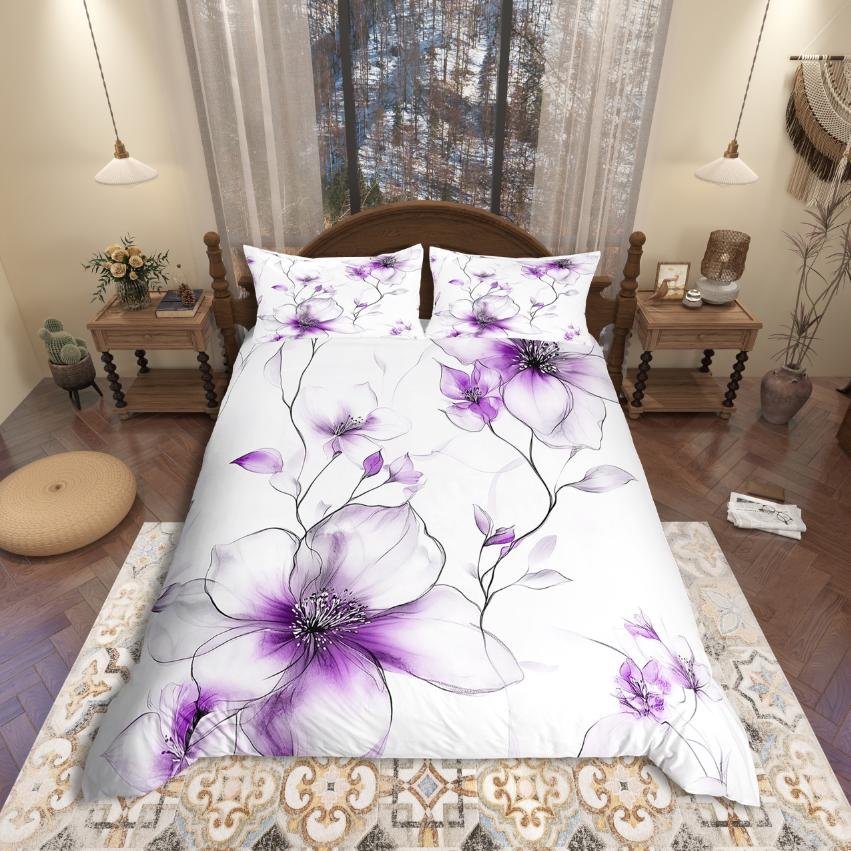

Comforter Homewish Rustic Flower Country Floral Comforter Setred Splashing Ink Bed Set For Girls Comforter (quilt)-EU Single(135*200cm)3pcs