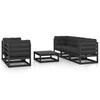 6 Pcs Garden Set with Cushions Solid Pine Wood