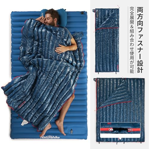 Naturehike Down Sleeping Bag, Envelope Style, Ultralight, Comfortable Temperature 11°C/6°C, Insulated, 650FP, Compact, Connectable, Ideal for Outdoor