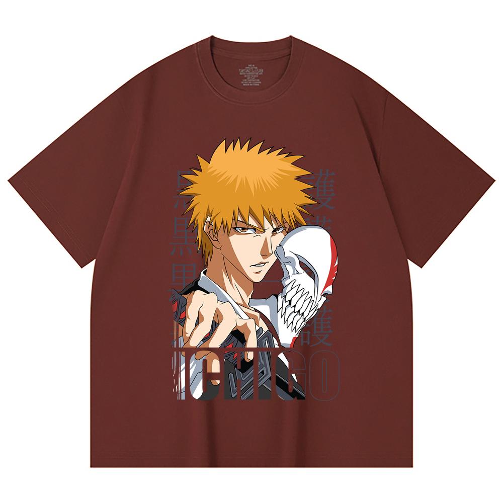 230 Gsm 100% Cotton Bleach V5 Ichigo Print Unisex Heavy Cotton T Shirt