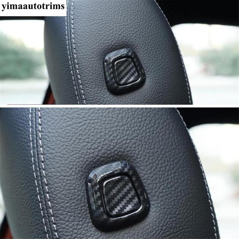 Seat Head Pillow Adjust Button Cover Trim For Mercedes-Benz A Class W177 A200 A220  - 2024 Carbon Fiber / Matte Accessories