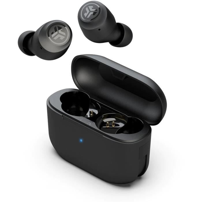 JLAB AUDIO - GO AIR POP - Bezdrátová sluchátka True Wireless - BT5.0 | IP44 | Mikrofon+ dotykové ovládání | Automatické připojení | Výdrž baterie BT 20 hodin - Černá