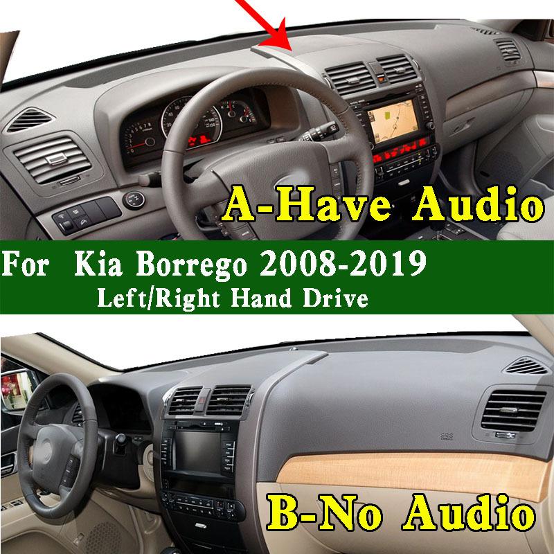 For Kia Borrego EX Mohave Luxury SUV 2008- Dashmat Dashboard Cover Trument Panel Protective Pad Anti-Dirt Proof Dash Mat