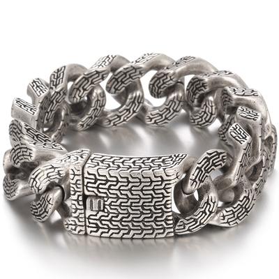 Grof 21MM Breedte Curb Cubaanse Schakelketting Heren Armband Voor Mannen Vintage Sieraden Zware Gouden Kleur Roestvrij Staal Heren Armbanden