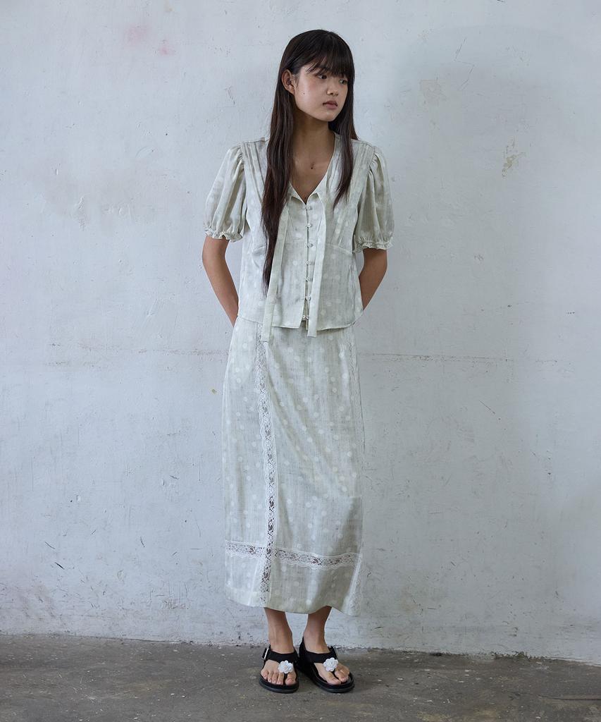 Hocus Pocus Lace Frame Dot Skirt_Ecru